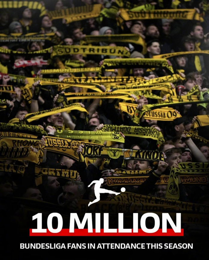 德甲202526赛季现场观众突破1000万人次 连续23